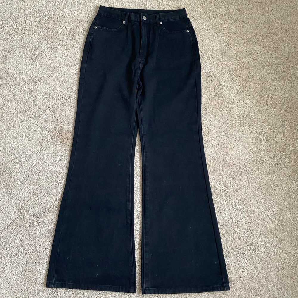 Cute Cider wide leg black jeans, never worn- with tags, size M
